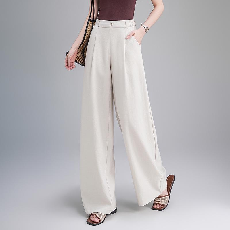 Curved Knife High-Waisted Wide-Leg Pants for Women - Spring/Autumn 2026 Casual Loose Drape Style