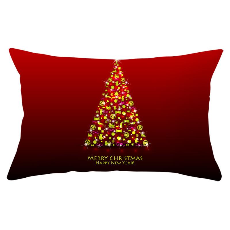 

Christmas Red Print Series Peach Skin Waist Pillowcase Home Accessories Sofa Cushion Cover 30 * 50Cm (excluding pillow core)