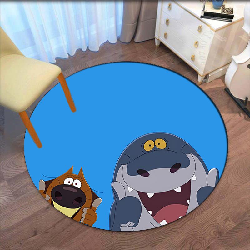 Tappeto Rotondo Stampato Zig & Sharko Tappeto per Sedia Tappeto per Area Tappetini per Ingresso, per Sedia da Ufficio Soggiorno Camera da Letto Cucina.