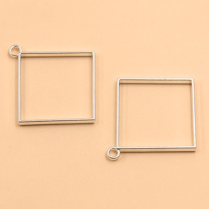 White K Alloy DIY Jewelry: Moon, Round & Heart Hollow Pendants (17 Styles)