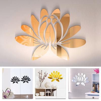 3D Applique Mirror Surface Stickers Self-adhesive Wall Sticker  Smooth Wall