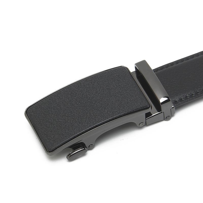 Mattierte Automatische Schnallenöffnung Zweilagiger Rindsledergürtel Business und Lässig Herren Trendiger Gürtel