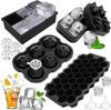 6-Ball Ice Cube Tray & Mold: Quick-Freeze Spherical Ice Maker with Easy Demolding Lid and Funnel