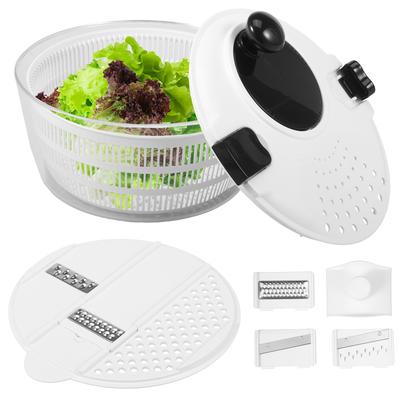 4000 ML Salatschleuder Multifunktionaler Obst- und Gemüseentwässerer Manueller Kräuter-Salat-Sieb für Heimküchenzubehör