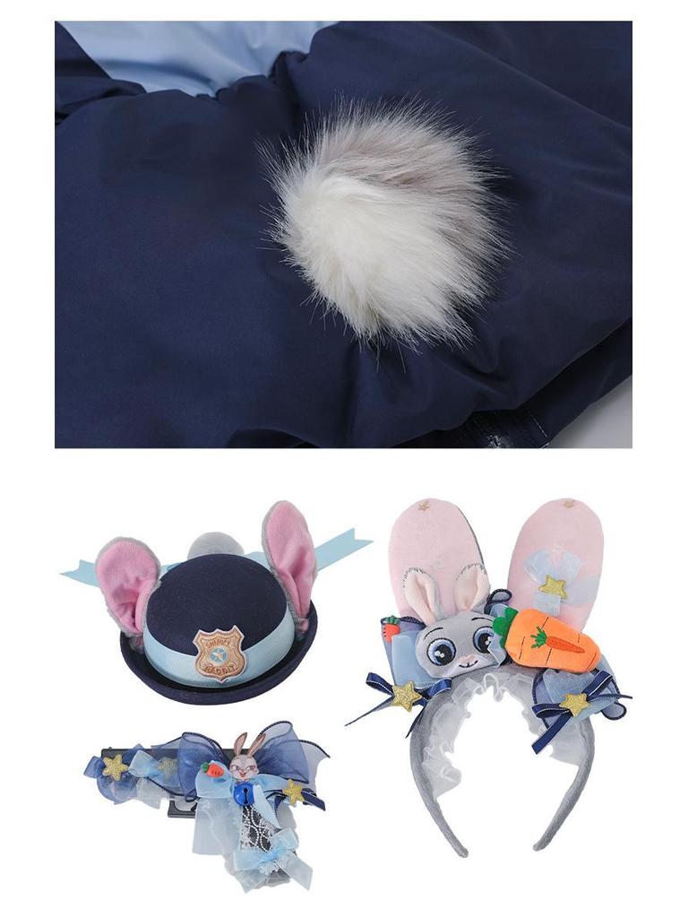 2025 Winter Girls' Elegant Rabbit Officer Down Jacket – High-End Fashion Baby Coat