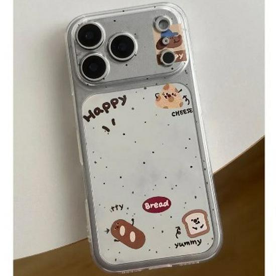 Transparent Drop-Proof Space Shell for Apple 17 Pro Max/Puppy Bread Design