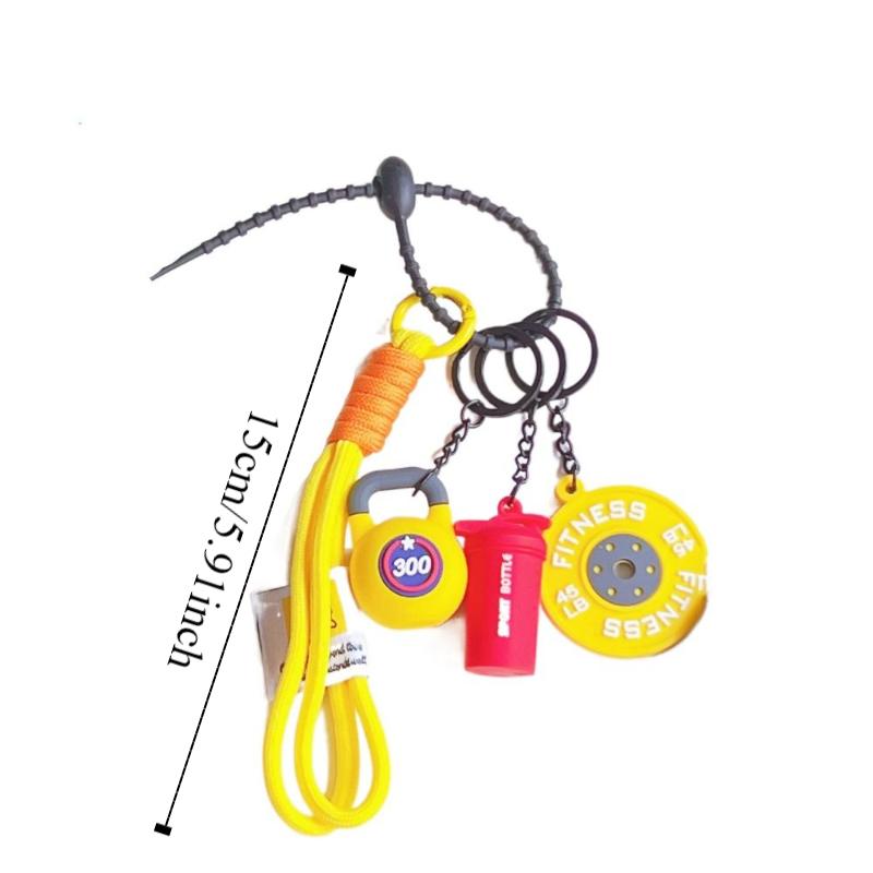 Hand-Woven Gym Lover Key chain Mini Dumbbell Nylon Rope Pendant Fitness Keychain Small Gifts
