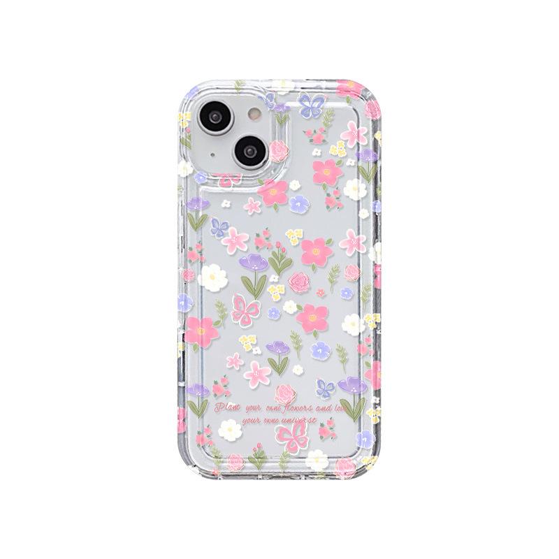 Vollbild Blumen Schmetterling für iPhone17ProMax Handyhülle Apple 16Pro Airbag 14/15 Nische x