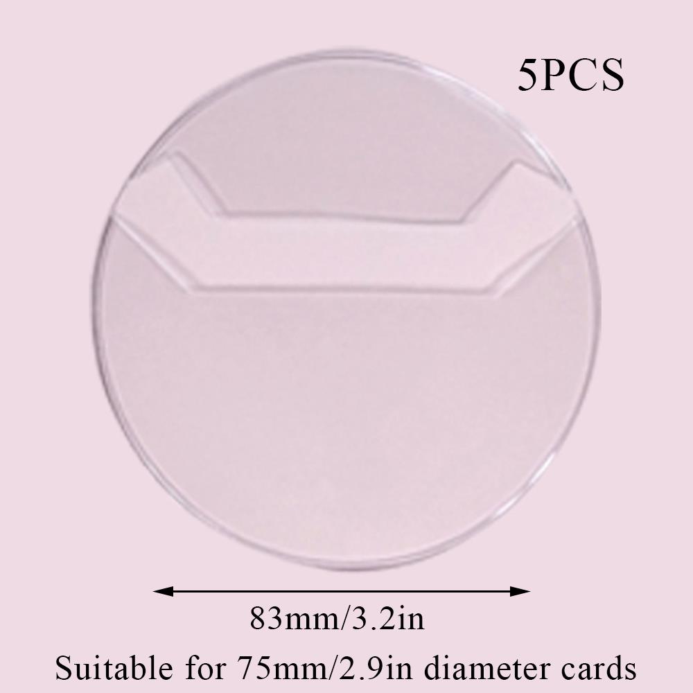 Transparent Badge Display Sleeve Round Card Storage Case Anime Badges Decoration Protective Sleeve PVC Badge Protector Case