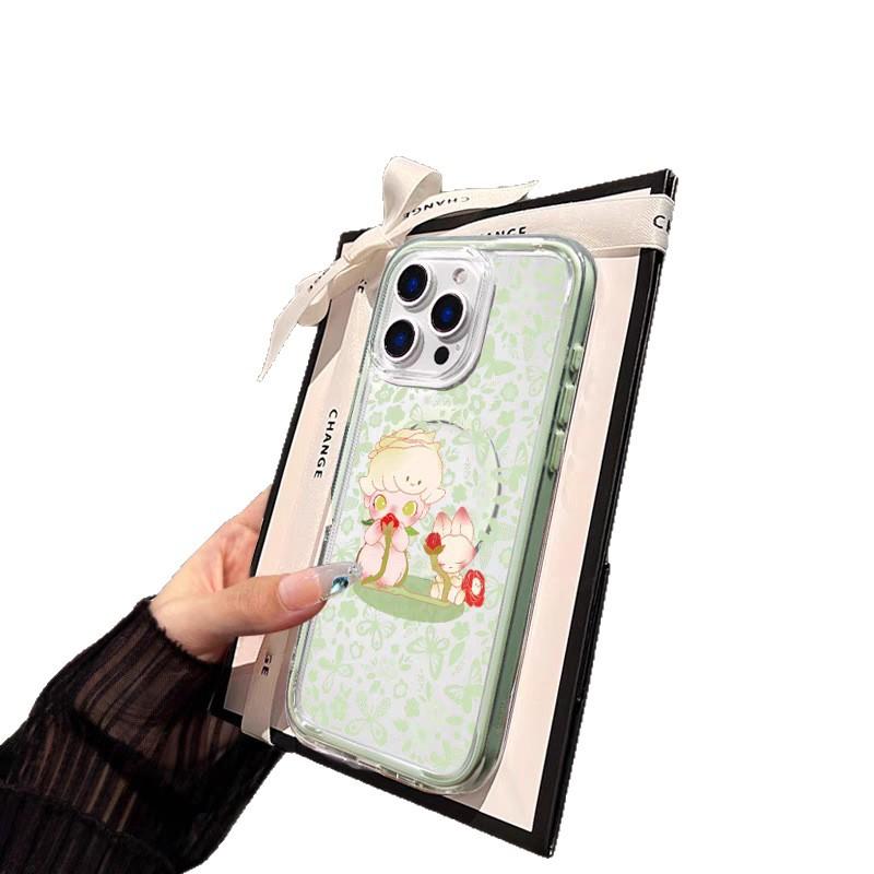 Cute green Dimoo colorful magnetic suction for Apple 16/15iphone13PROMAX Huawei mobile phone case
