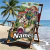 Personalisierbares Diddl Strandtuch mit individuellem Namen, für Reise Camping Strandparty Heimdekoration, Geburtstagsgeschenk für Familie & Freunde