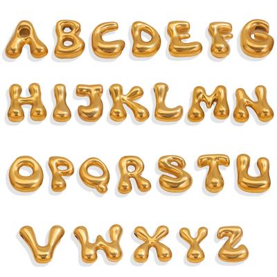 5 Stück Edelstahl 18K PVD-beschichtet A bis Z Englische Buchstaben Anhänger DIY Wasserdichter Schmuck Geschenk Handgefertigtes DIY Zubehör