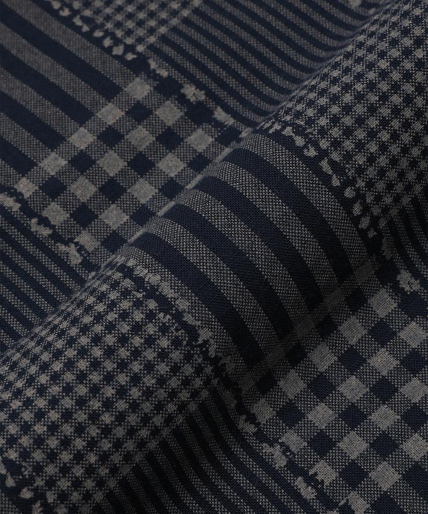 Bauf Tie-Up Check Crossbody Bag [Navy]