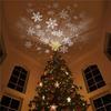 LED Snowflake Light Tree Topper Rotating Christmas Tree Topper Glitter Projector Snowflake Projection US Plug