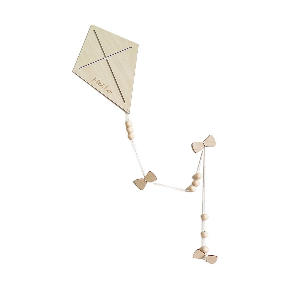 Easy Use Wall Decoration Room Background Nursery Ornaments Wood Hanging Pendant Kite Wall Sticker Kite Wall Ornaments