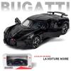 1:32 Modellautos von Bugatti La Voiture Noire, Spielzeug zum Zurückziehen aus Zinklegierung mit Ton und Licht für Kinder, Jungen und Mädchen, Fahrzeugsammlung, Nachbildung von maßstabsgetreuen Automodellen
