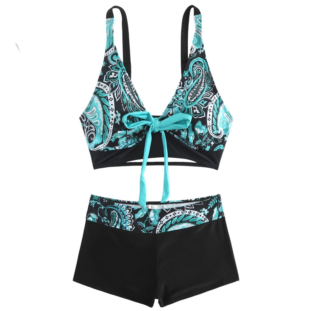 Women's Split Fashion Sexy Bikini Print With Breast Pad Without Steel Bracket Swimsuit