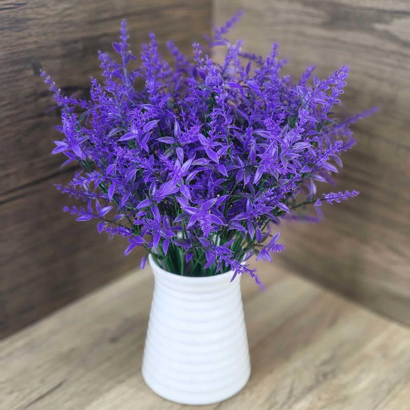 Lifelike Artificial Lavender Fake Flower Safe BPA-free Plastic Faux Plant 34cm 1Pcs for Wedding Home Coffee Table Decor