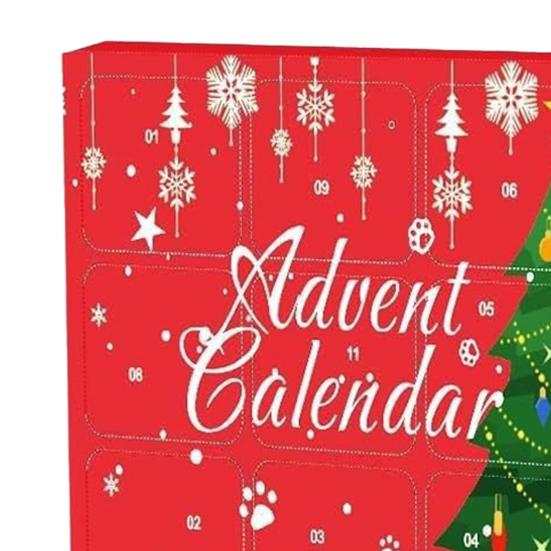 Pet Toy Advent Calendar 24-Day Christmas Countdown Calendar Cat or Dog Toy Set Safe Interactive Chew Toys Balls Collars Plush Toys for Cats
