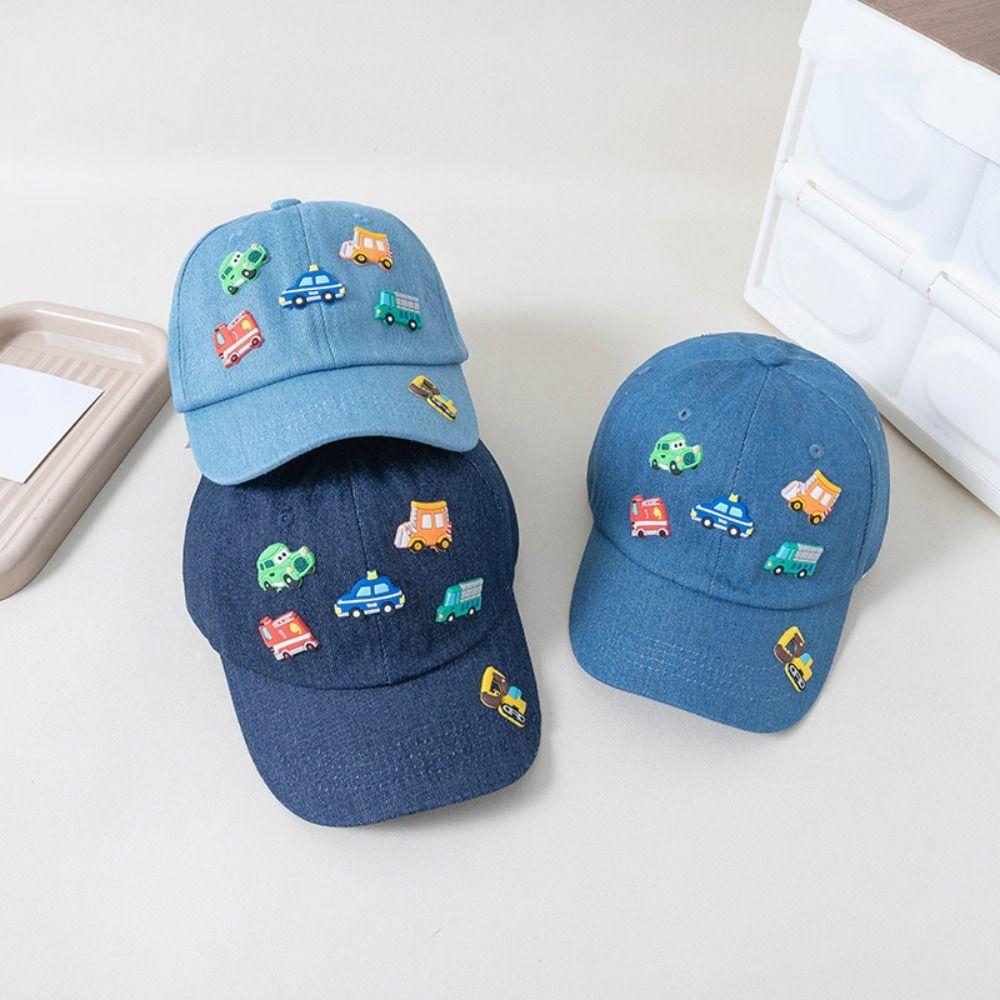 Cartoon Children Sports Hats Vehicles Pattern Baby Sun Visor Hat Toddler Peaked Caps Boys Girls