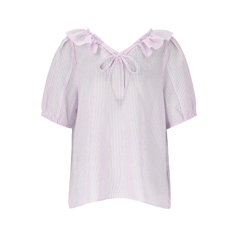 SOUP Neck Shirring Blouse (Oy5Sst8)