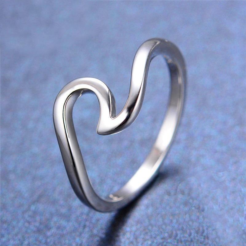 3 Colors/set Finger Rings Newest Fashion Stainless Steel Wave Ring Simple and Stylish Wave Ring Tita