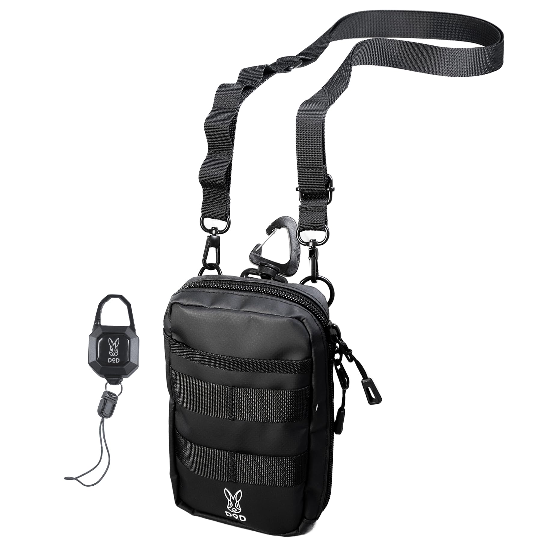 

Подсумок для бутылки DOD для рыбалки с держателем для мелких предметов, карабин, FG1-170-BK чёрный