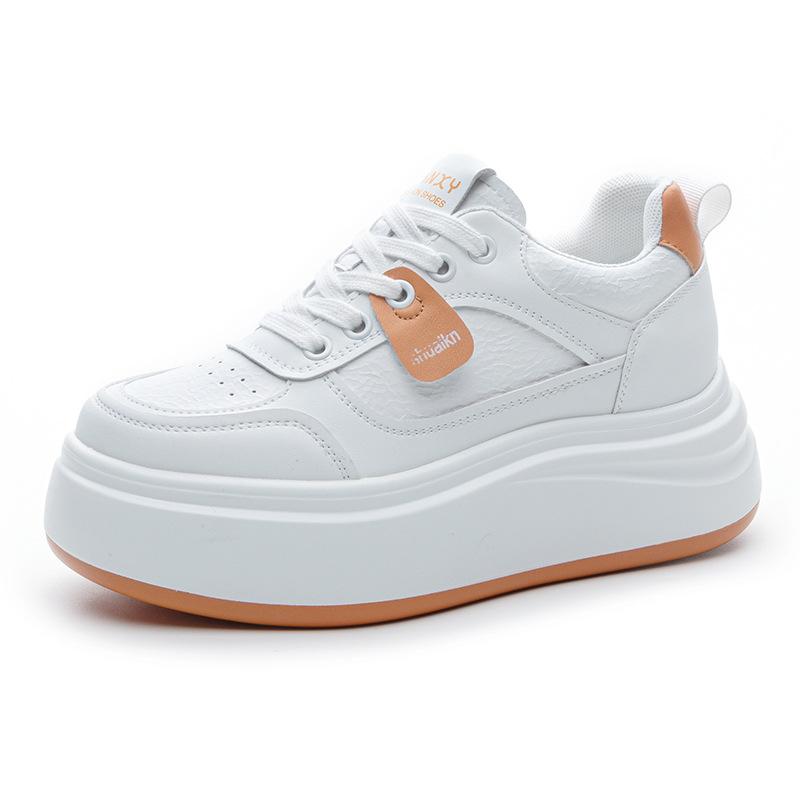 Spring new inner heightening thick-soled casual little white shoes lace-up wedge heel fashion small single shoes student shoes women's shoes