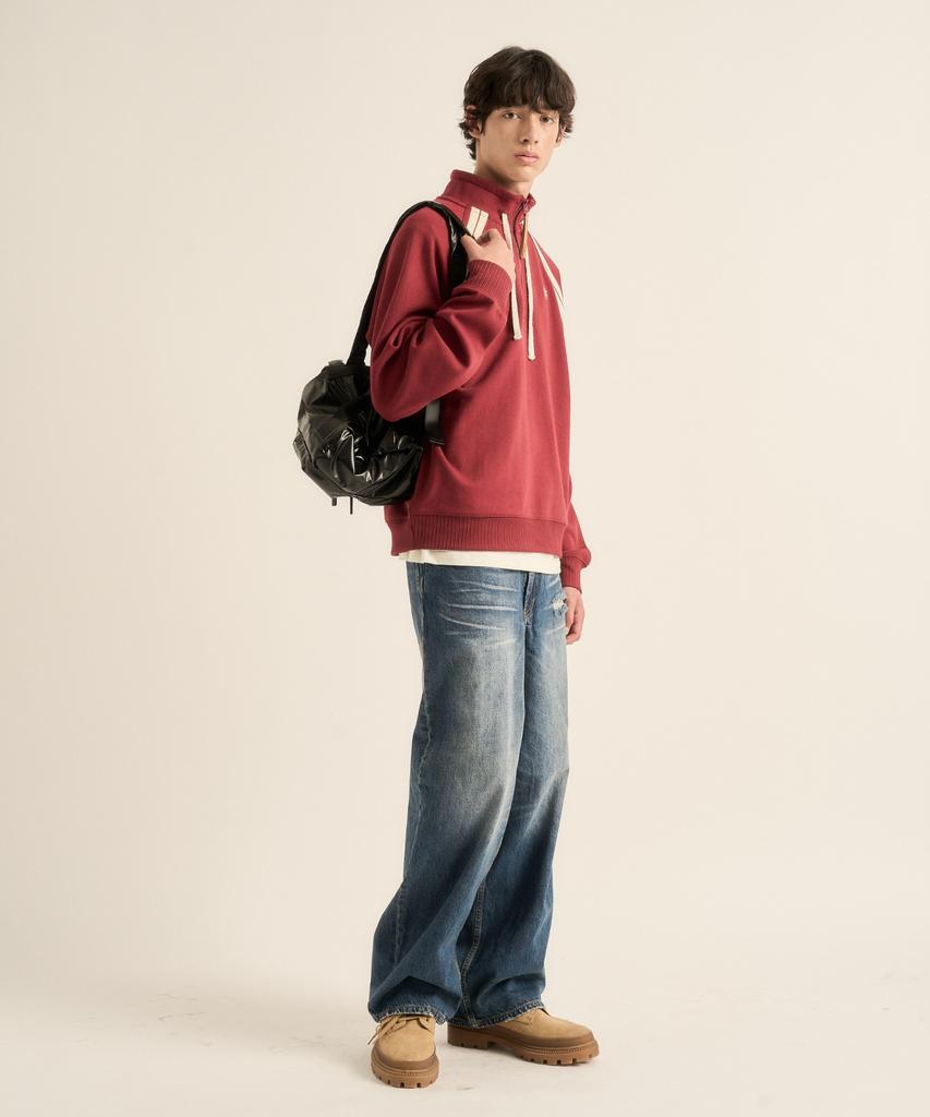 Seteo Lawton Half Zip Sweatshirt Burgundy