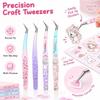 Anti-static Craft Tweezers High Precision False Eyelash Tweezers  Sticker Crafting