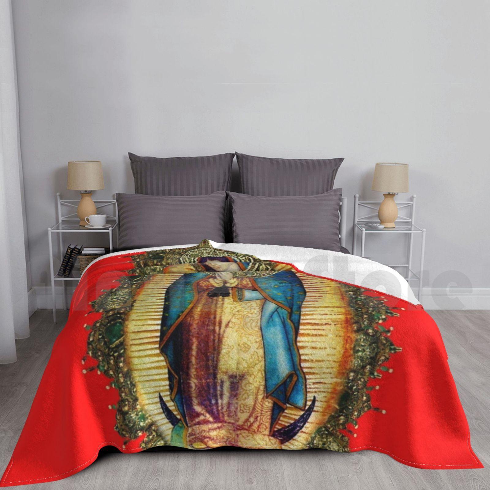 Our Lady Of Guadalupe Mexican Virgin Mary Mexico Tilma 20-101 Blanket Fashion Custom Guadalupe Our Lady Of Size: 75*100cm, Weight: 230 GSM