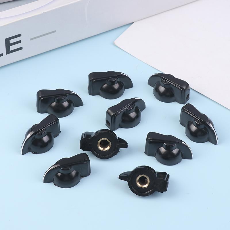 10Pcs Bakelite Knob Cap K7-1 Band Switch Knob Potentiometer Knob Cap Copper Core Circular Hole 6Mm Shaft Hole Dia Pointer Knobs