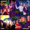 2 Pcs LED Lighted Dance Fans Foldable Handheld Rave Fans Light-up Folding Fans for Stage Performance Birthday Party Wedding