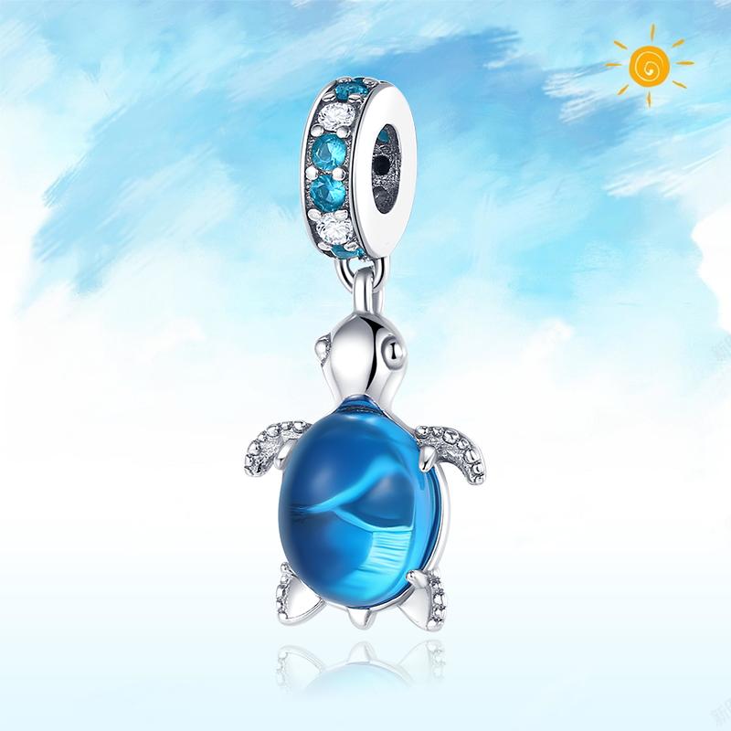 copper Authentic Charm Bead Charms Blue Sea Butterfly Whale CZ Charm Bead Charms Bead Charms Compatible With Authentic Accessories Bracelets Do It You