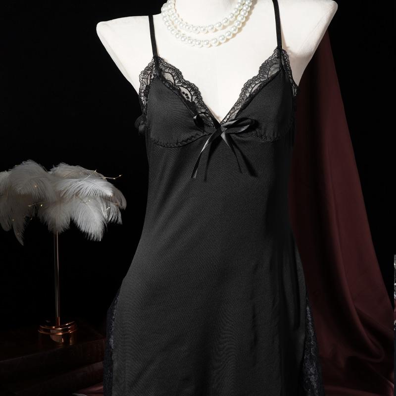 

Женская сексуальная ночная сорочка с халтером, нижнее белье, домашняя пижама, платья 2XL чёрный