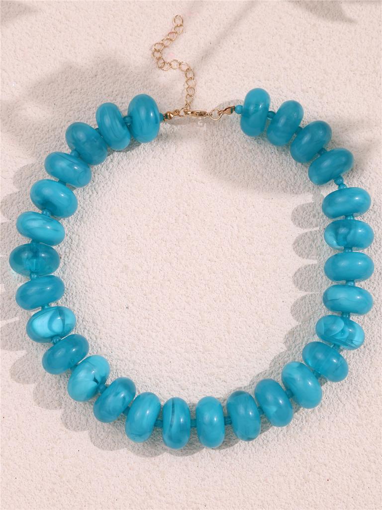 Collana Casual alla Moda con Perline in Resina Dopamina Charms Gioielli Chunky Adatta per Donne Uso Quotidiano Vacanze