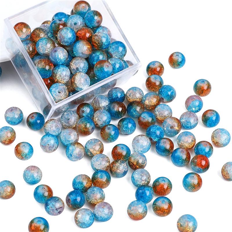 8/10mm Crackle Bicolor Glass Beads for DIY Jewelry