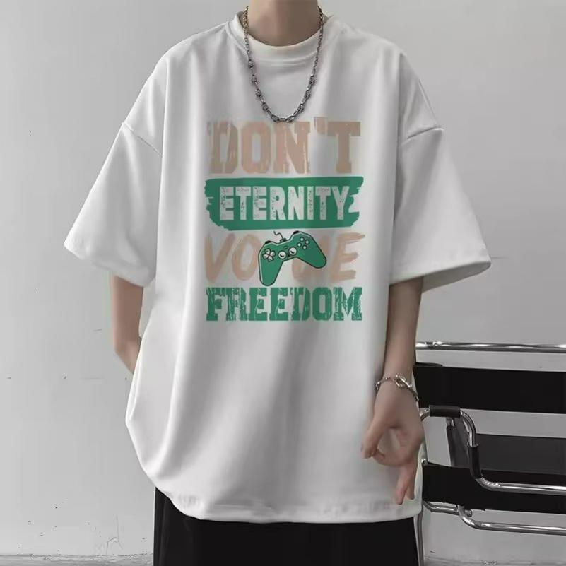 Summer Short-sleeved Loose T-shirt Men's Tide Brand Casual Half-sleeved Trend T-shirt Bottoming Shirt Five-point Sleeve Top