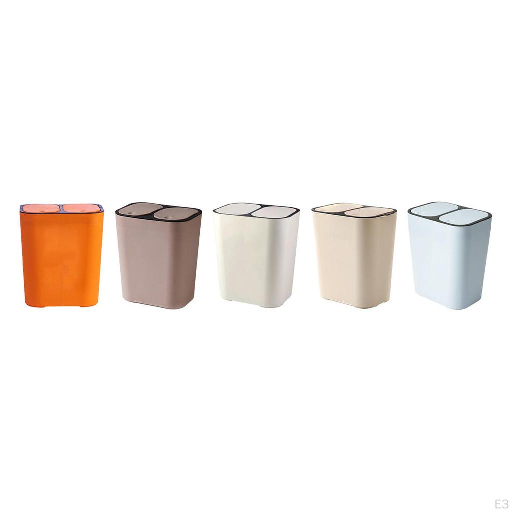 18L Trash Can Household Garbage Bin Rubbish Storage Bucket Office Wastebasket for Bedroom, Rvs,
