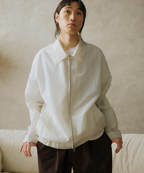 Malen Unisex See-Through Blouson Cream