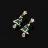 EH1612 3D Christmas Tree Dangle Earrings with Non-Piercing Mosquito Coil Ear Clips