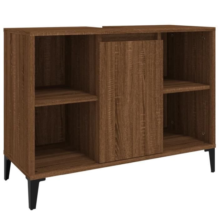 VidaXL Meuble d'évier chêne marron 80x33x60 cm bois d'ingénierie 821299
