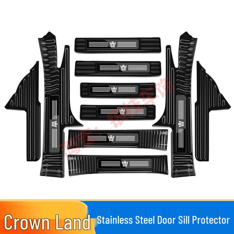 Toyota Crown Lu Fang Door Sill Strips & Trunk Protector Stainless Steel Modification Kit