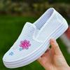Summer Cloth Shoes Women's Mesh Shoes Flat Bottomed Hollow Casual Shoes Breathable Embroidered Mesh Comfortable and Versatile Shoes