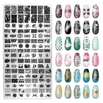 Nail Art Transfer Printing Stencil Printing Nail Polish Steel Plate Stencil Rectangle Color Stamp Tool