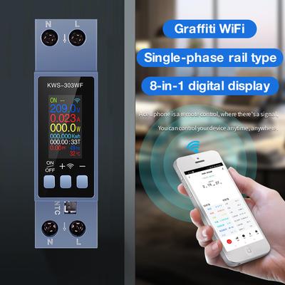 Tuya 8 In1 KWS-303 Power Meter Smart Switch Energy Meter APP Control 85-290V//40A Voltage and Current Meter Electricity Meter