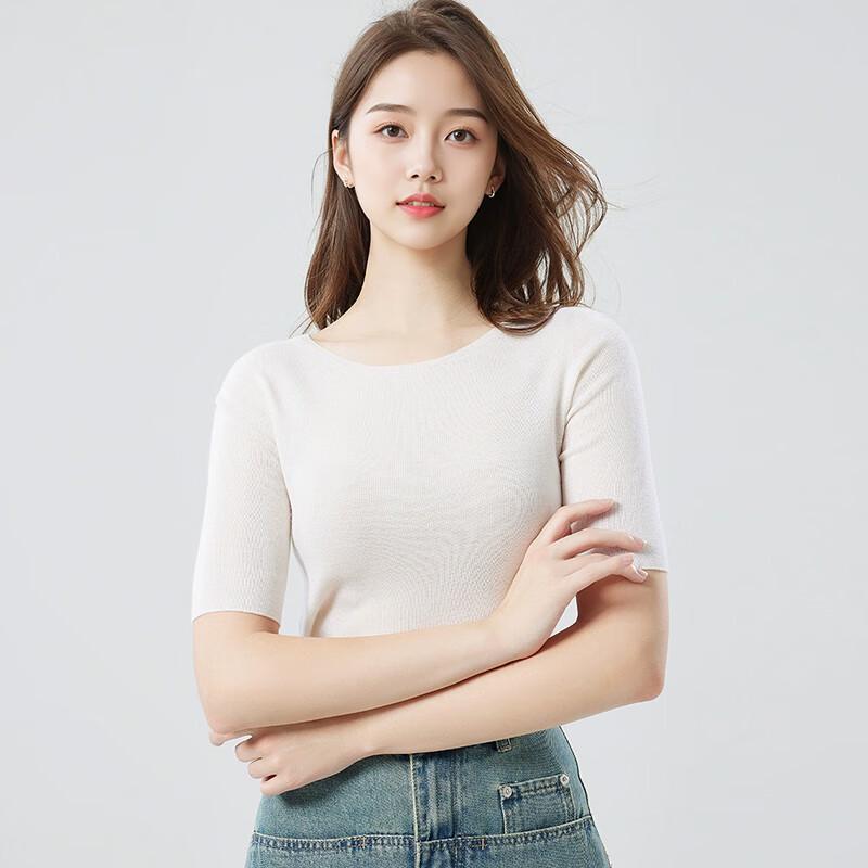Women's 100% Fine Wool Round Neck Knit Sweater
