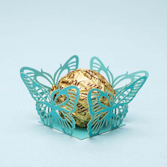 50Pcs Candy Box Hollow Design Decorative Paper Butterfly Shape Wedding Chocolate Wrapping Box Home Supply