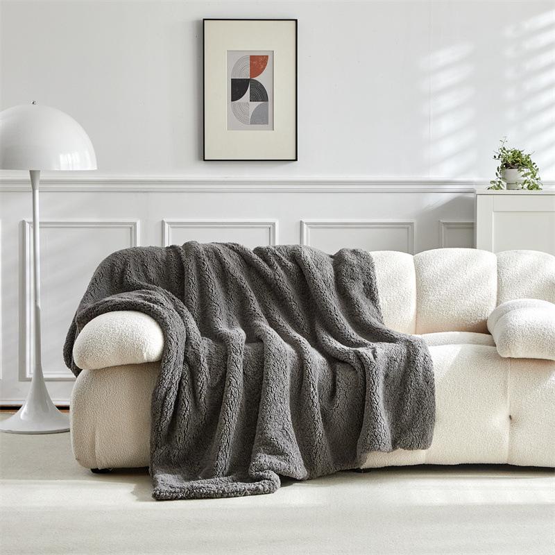 

Winter Warm Double Sided Lamb Fleece Blanket Blanket Midday Sleeping Blanket Air Conditioning Sofa Super Soft Coral Fleece 100x150cm