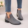 Fashion Boot for Women Women'S Fashionable Suede Pull on Zipper Low Top Casual Pointed Toe Classic Ankle Boots Boot Cut Out 36-43